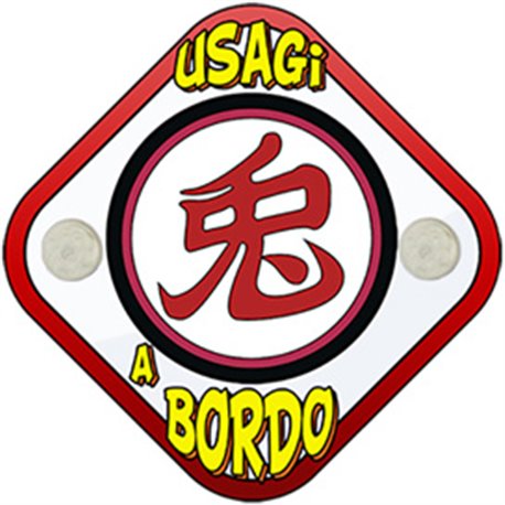 Placa bebé a bordo símbolo kanji parodia conejo Usagi a bordo