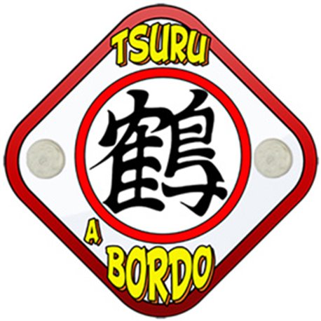 Placa bebé a bordo símbolo kanji parodia de Ten Shin Han y Chaoz Tsuru a bordo Grulla