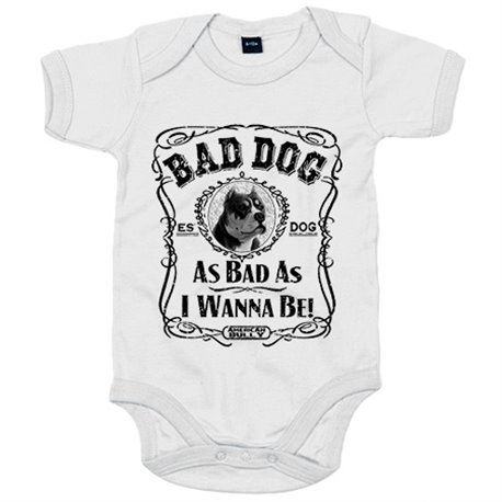 Body bebé frase perro raza American Bully Bad dog as bad as I wanna be