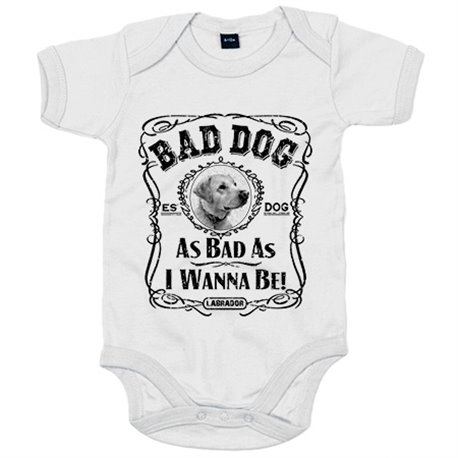 Body bebé frase perro raza Labrador Bad dog as bad as I wanna be