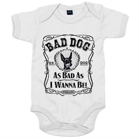 Body bebé frase perro raza Pinsher negro Bad dog as bad as I wanna be