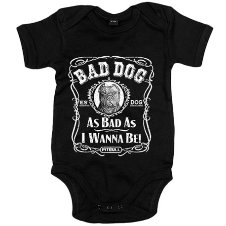 Body bebé frase perro raza Pitbull Bad dog as bad as I wanna be