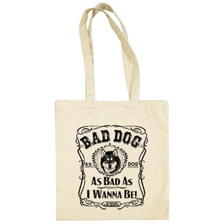 Bolsa de tela frase perro raza Alaskan Malamute Bad dog as bad as I wanna be