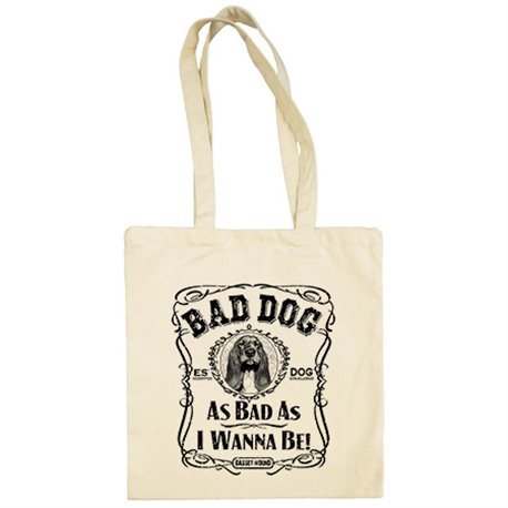 Bolsa de tela frase perro raza Basset Hound mascota Bad dog as bad as I wanna be