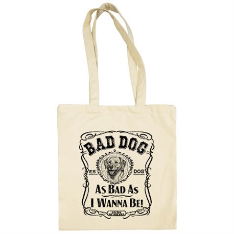 Bolsa de tela frase perro raza Golden Retriever corredor Bad dog as bad as I wanna be