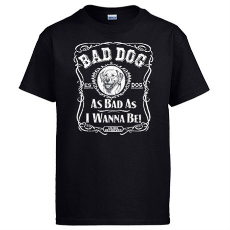 Camiseta frase perro raza Golden Retriever corredor Bad dog as bad as I wanna be