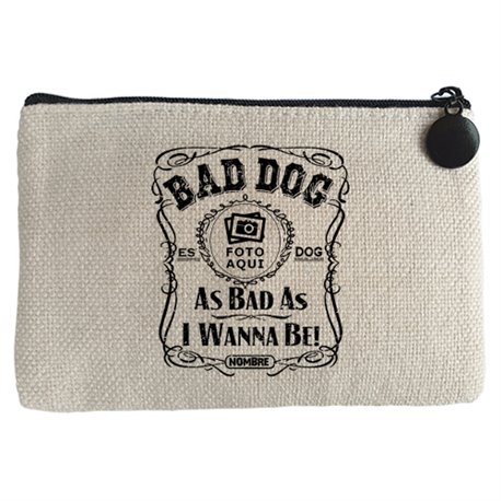 Monedero frase perro mascota personalizable con nombre y foto