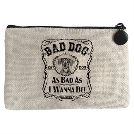Monedero frase perro mascota raza Dachshund Bad dog as bad as I wanna be