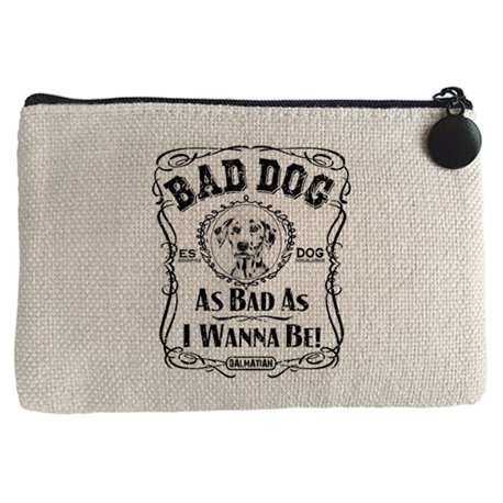 Monedero frase perro mascota raza Dalmatian Dálmata Bad dog as bad as I wanna be