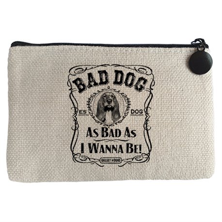 Monedero frase perro raza Basset Hound mascota Bad dog as bad as I wanna be
