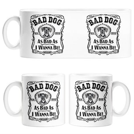 Taza frase perro mascota raza Dachshund Bad dog as bad as I wanna be