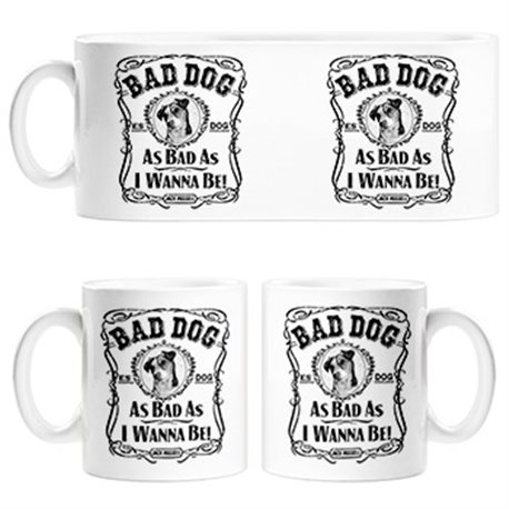 Taza frase perro raza Jack Russell Bad dog as bad as I wanna be