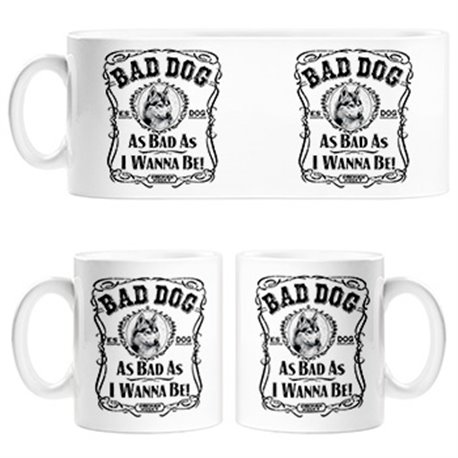 Taza frase perro raza Siberian Husky Bad dog as bad as I wanna be