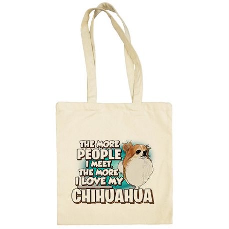 Bolsa de tela I love my Chihuahua long hair raza perro