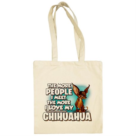 Bolsa de tela I love my Chihuahua mascota raza perro