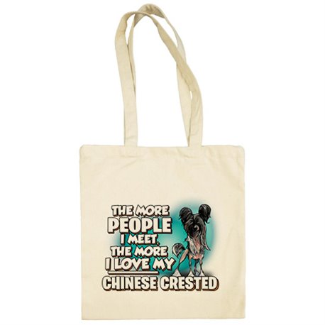 Bolsa de tela I love my Chinese Crested mascota raza perro