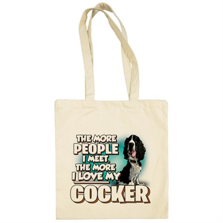 Bolsa de tela I love my Cocker raza perro