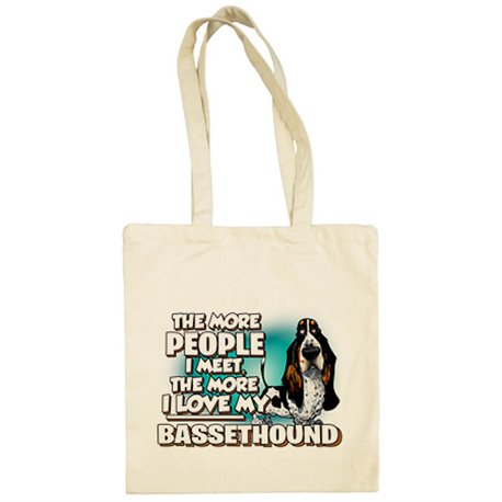 Bolsa de tela I love my dog Bassethound raza perro