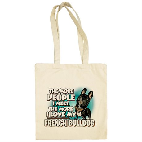 Bolsa de tela I love my French Bulldog Black raza perro