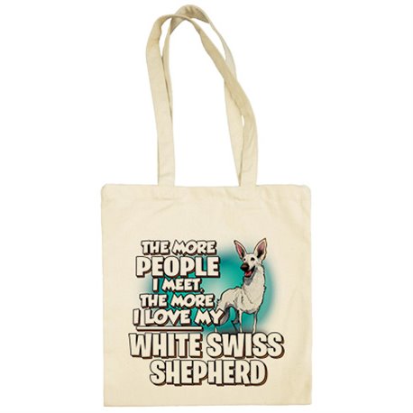 Bolsa de tela I love my White Swiss Shepherd raza perro