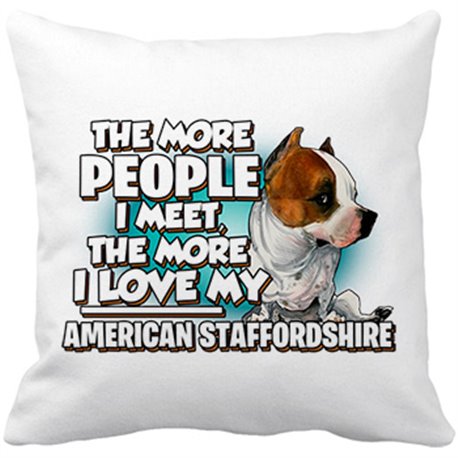 Cojín con relleno I love my American Staffordshire raza perro