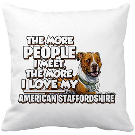Cojín con relleno I love my American Staffordshire Terrier raza perro