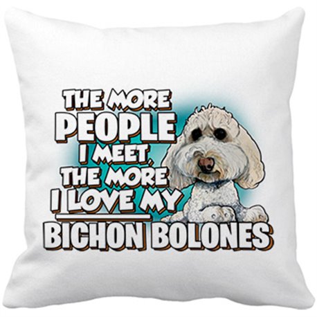 Cojín con relleno I love my Bichon Bolones raza perro