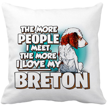 Cojín con relleno I love my Breton raza perro