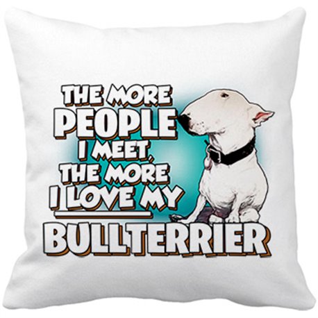 Cojín con relleno I love my Bullterrier raza perro
