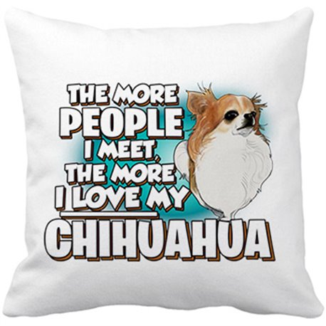 Cojín con relleno I love my Chihuahua long hair raza perro