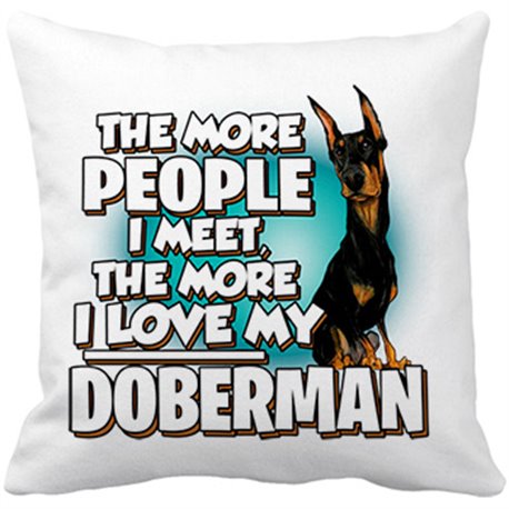 Cojín con relleno I love my Doberman raza perro