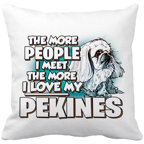 Cojín con relleno I love my Pekines Blanco raza perro
