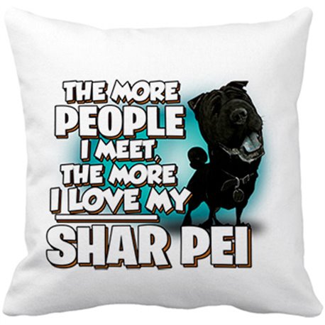 Cojín con relleno I love my Shar Pei Black raza perro