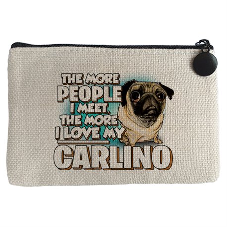Monedero I love my Carlino raza perro