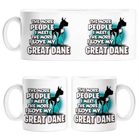 Taza I love my Great Dane Black raza perro