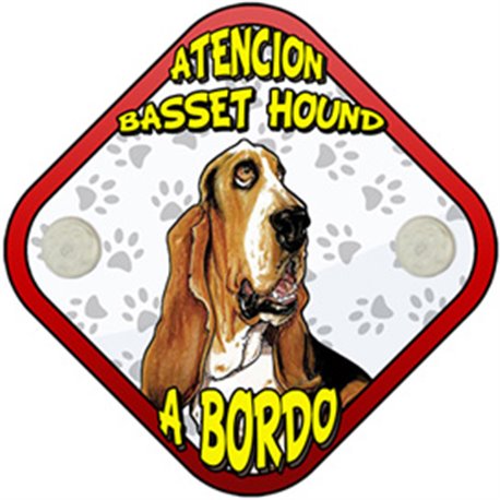 Placa perro a bordo atención Basset Hound