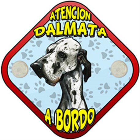 Placa perro a bordo atención Dalmata