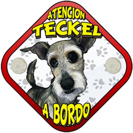 Placa perro a bordo atención Teckel