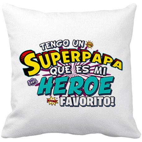 Cojín con relleno tengo una Superapapá que és mi héroe favorito regalo para padre
