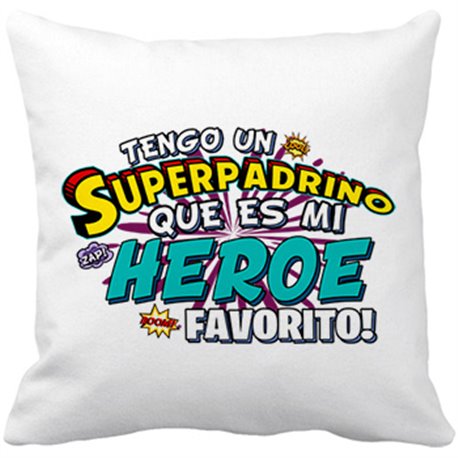Cojín con relleno tengo una Superpadrino que és mi héroe favorito regalo para padrino