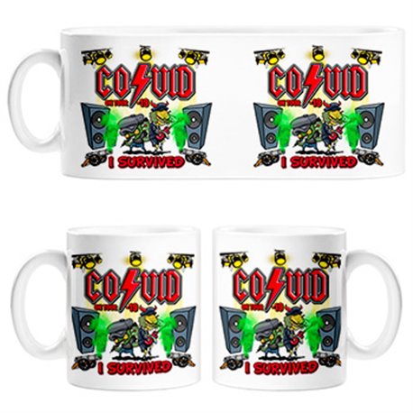 Taza parodia ACDC on Tour I survived Covid 19