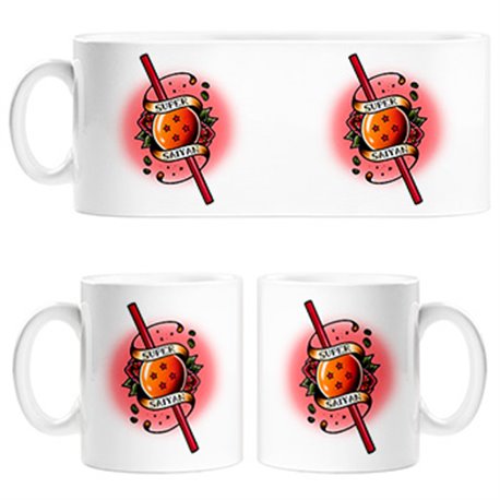 Taza ilustración super Saiyan Love