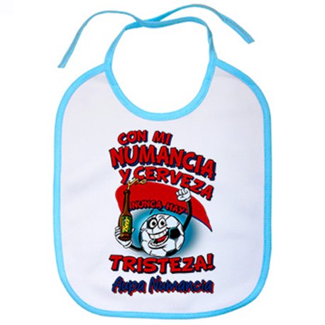 Babero frase con mi Numancia y cerveza nunca hay tristeza Soria fútbol