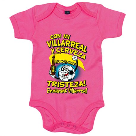 Body bebé frase con mi Villarreal y cerveza nunca hay tristeza fútbol