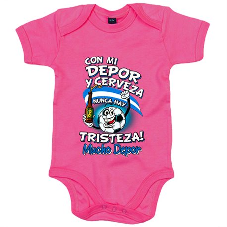 Body bebé frase con mi Depor y cerveza nunca hay tristeza La Coruña fútbol