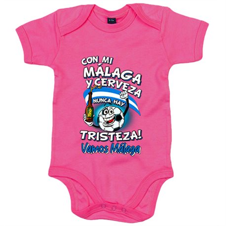 Body bebé frase con mi Málaga y cerveza nunca hay tristeza para aficionado al fútbol
