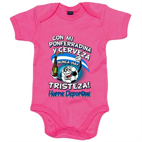 Body bebé frase con mi Ponferradina y cerveza nunca hay tristeza Ponfe fútbol