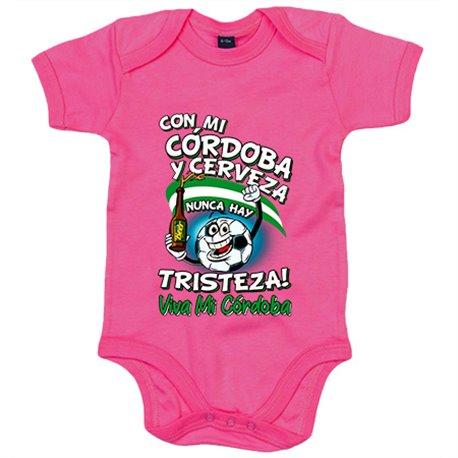 Body bebé frase con mi Córdoba y cerveza nunca hay tristeza fútbol