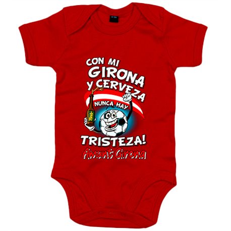 Body bebé frase con mi Girona y cerveza nunca hay tristeza fútbol