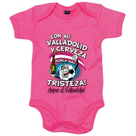 Body bebé frase con mi Valladolid y cerveza nunca hay tristeza fútbol